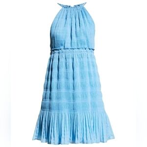 Rebecca Taylor NWT Pleated Voile Mini Dress CERULEAN